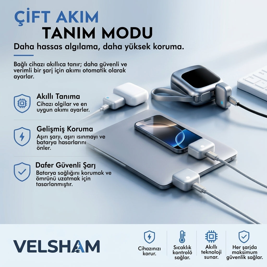 Velsham - Akıllı Şarj Adaptörü
